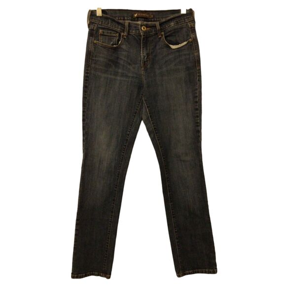 Levi's straight leg jeans womens 4M 27x32 blue denim dark wash stretch - Picture 1 of 11